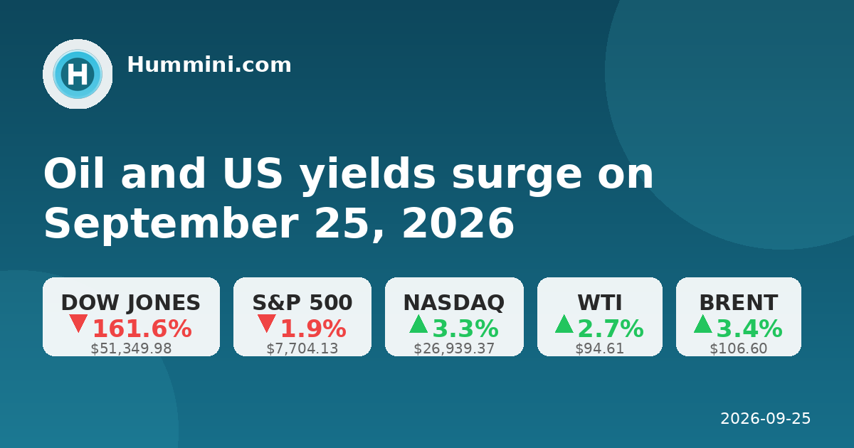 Oil and US yields surge on September 25, 2026