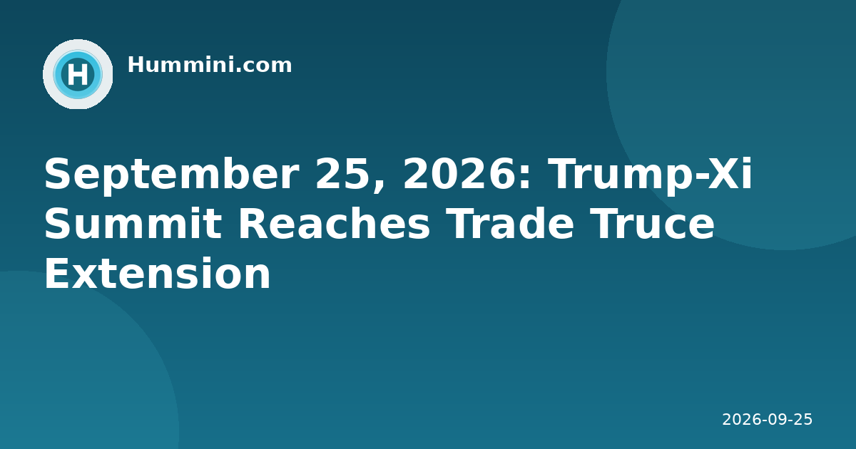 September 25, 2026: Trump-Xi Summit Reaches Trade Truce Extension