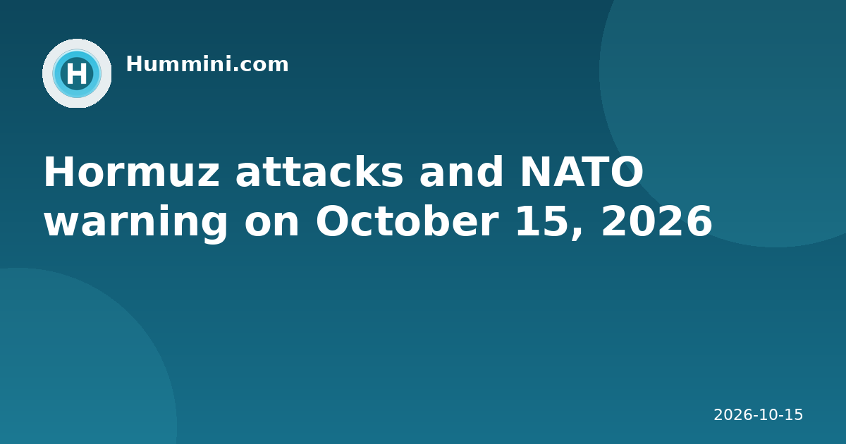 Hormuz attacks and NATO warning on October 15, 2026