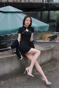 IESS Xiao Liu - Black Cheongsam and Nude Tights Cultural Fusion - image 66