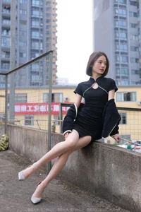 IESS Xiao Liu - Black Cheongsam and Nude Tights Cultural Fusion - image 7