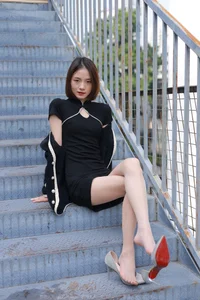 IESS Xiao Liu - Black Cheongsam and Nude Tights Cultural Fusion - image 55