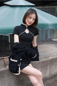 IESS Xiao Liu - Black Cheongsam and Nude Tights Cultural Fusion - image 56