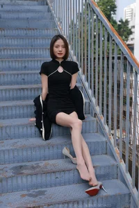 IESS Xiao Liu - Black Cheongsam and Nude Tights Cultural Fusion - image 60