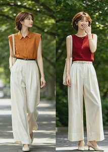 Elegant Summer Style: How Women in Their 40s and 50s Can Rock Wide-Leg Pants and Low Heels - image 3