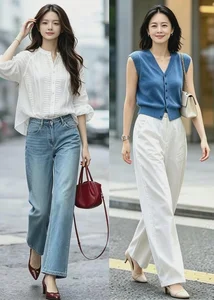 Elegant Summer Style: How Women in Their 40s and 50s Can Rock Wide-Leg Pants and Low Heels - image 7