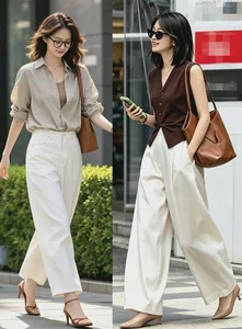 Elegant Summer Style: How Women in Their 40s and 50s Can Rock Wide-Leg Pants and Low Heels - image 8