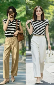 Elegant Summer Style: How Women in Their 40s and 50s Can Rock Wide-Leg Pants and Low Heels - image 5
