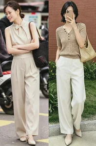 Elegant Summer Style: How Women in Their 40s and 50s Can Rock Wide-Leg Pants and Low Heels - image 1