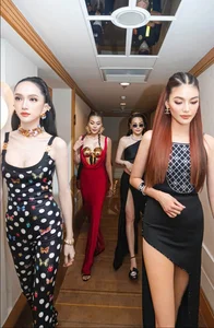 Thanh Hang and Ho Ngoc Ha Showcase Deep Friendship in Red and Black Outfits - image 10