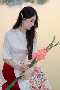 Timeless Elegance of Vietnamese Ao Dai by the Lake - image 12