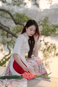 Timeless Elegance of Vietnamese Ao Dai by the Lake - image 9