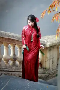 Graceful Red Ao Dai: A Timeless Blend of Vietnamese Tradition and Modernity. - image 4