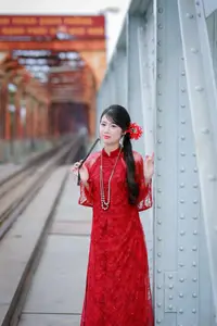Graceful Red Ao Dai: A Timeless Blend of Vietnamese Tradition and Modernity. - image 2