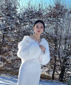 Midu Stuns in Delicate Silk Dress Amidst a Snowy Landscape - image 5