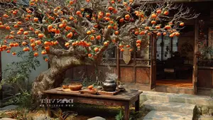 Persimmon Tree: A Symbol of Luck and Prosperity Cherished by Ancestors | 023108 - image 2