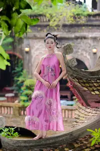 Timeless Grace: Vietnamese Woman's Modern Elegance Amidst Ancient Architecture. - image 10