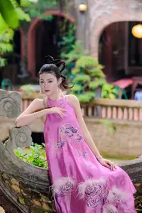 Timeless Grace: Vietnamese Woman's Modern Elegance Amidst Ancient Architecture. - image 4