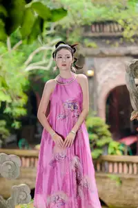 Timeless Grace: Vietnamese Woman's Modern Elegance Amidst Ancient Architecture. - image 5