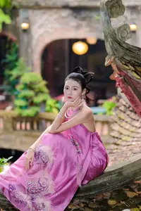 Timeless Grace: Vietnamese Woman's Modern Elegance Amidst Ancient Architecture. - image 7
