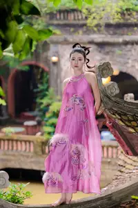 Timeless Grace: Vietnamese Woman's Modern Elegance Amidst Ancient Architecture. - image 6