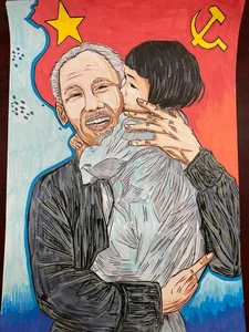 89+ Beautiful Drawings of Uncle Ho with Children on A3 and A4 Paper - image 0