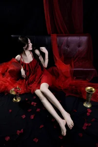 Red Romance: The Ethereal Art of Tian Tian in Exquisite Crimson Gauze - image 12