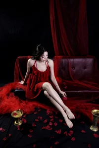 Red Romance: The Ethereal Art of Tian Tian in Exquisite Crimson Gauze - image 14