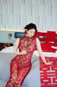 Yi Tian Tian's Allure in Red Lace Dress XiuRen No.10578: Modern Asian Beauty Captivates - image 11