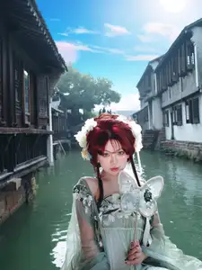 Bao Han Helia Transforms into a Fairy in Ancient Chinese Town: A Mesmerizing Hanfu Photoshoot - image 1