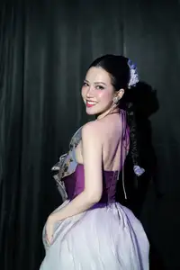 Radiant Actress in Elegant Stage Costume, Her Graceful Beauty Captivates Every Gaze on Stage. - image 3
