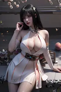 AI Generated Yunluo: Captivating Asian Beauty in Elegant White Dress - Modern Traditional Charm. - image 28