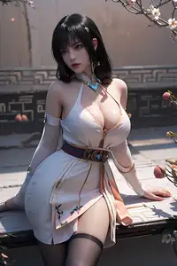 AI Generated Yunluo: Captivating Asian Beauty in Elegant White Dress - Modern Traditional Charm. - image 21
