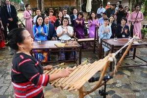 Japanese PM's Wife Embraces Vietnamese Culture with Pieu Scarf - image 1