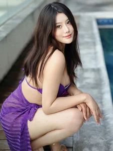 Bai Wei Wei XiuRen Purple Bikini Part 01 Digital Gallery - image 3