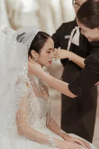 Bold Bridal Trends: Vietnamese Celebrities Shining in Sheer and Transparent Wedding Dresses - image 11