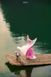 Traditional Vietnamese Beauty A Muse by the Ancient Lake Serene Charm - image 5