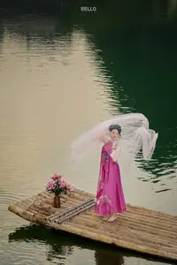 Traditional Vietnamese Beauty A Muse by the Ancient Lake Serene Charm - image 6