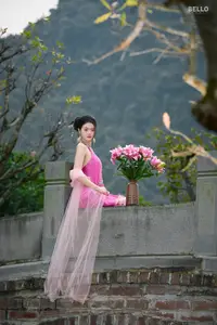 Traditional Vietnamese Beauty A Muse by the Ancient Lake Serene Charm - image 3