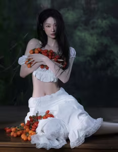 Jun Vu's New Photoshoot Goes Viral: Alluring Dewy Beauty with Cherry Tomatoes - image 5