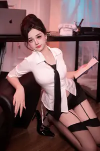Alluring Secretary in Black Sheer Stockings Ignites the Office Atmosphere - image 4