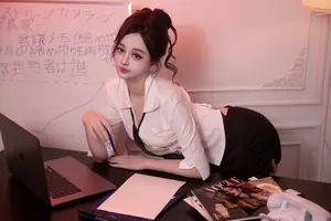 Alluring Secretary in Black Sheer Stockings Ignites the Office Atmosphere - image 9