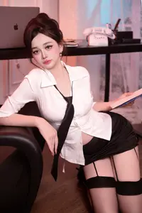Alluring Secretary in Black Sheer Stockings Ignites the Office Atmosphere - image 3