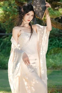 Ethereal Beauty in a White Flower Field: A Muse Under the Sun - image 5