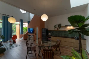 Modern 5x16m Bauhaus House in Hoc Mon with Bold Orange Accents - image 0