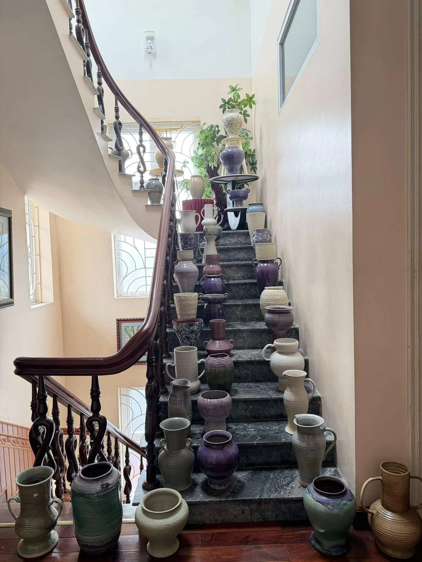 Breathtaking Home Decor: Transforming a Staircase with 150 Bundles of Michaelmas Daisies