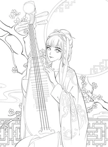 Ancient Anime Princess Coloring Pages: Creative Printable Sheets for Kids - image 16