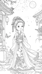 Ancient Anime Princess Coloring Pages: Creative Printable Sheets for Kids - image 35