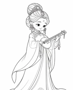 Ancient Anime Princess Coloring Pages: Creative Printable Sheets for Kids - image 26