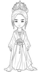Ancient Anime Princess Coloring Pages: Creative Printable Sheets for Kids - image 27
